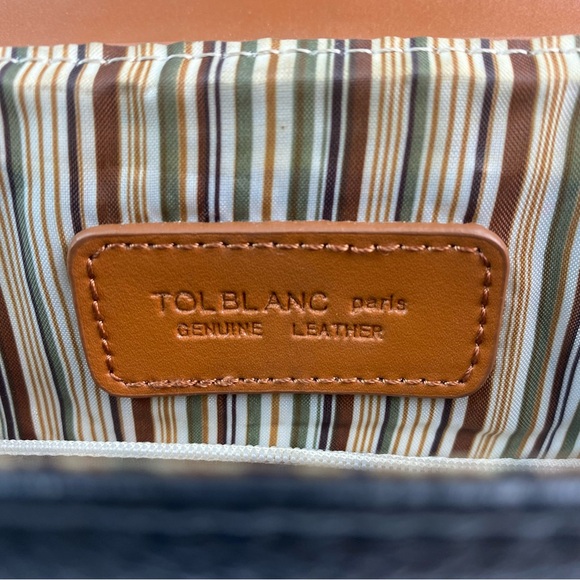 Tolblanc Paris Genuine Leather Backpack Brown Black - Picture 14 of 16